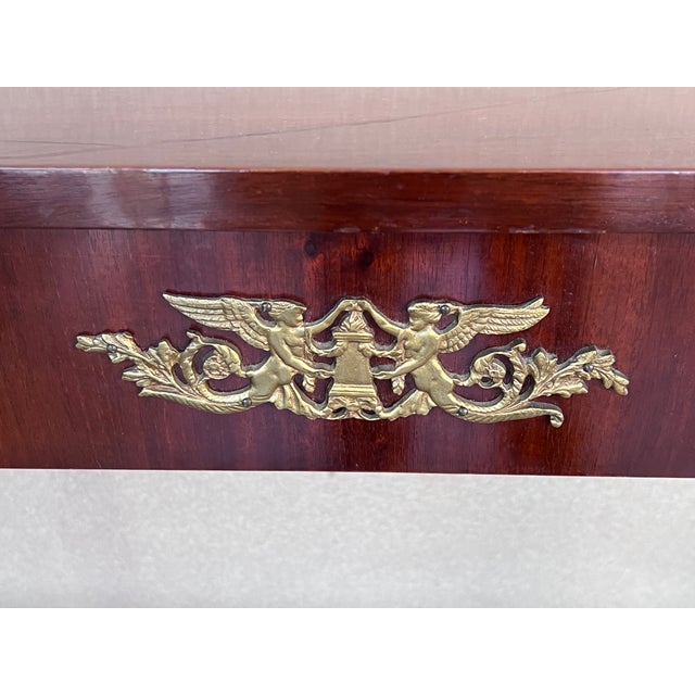 Biedermeier Console With Ebonized Columns and Bronze Mounts and Drawer For Sale - Image 10 of 12