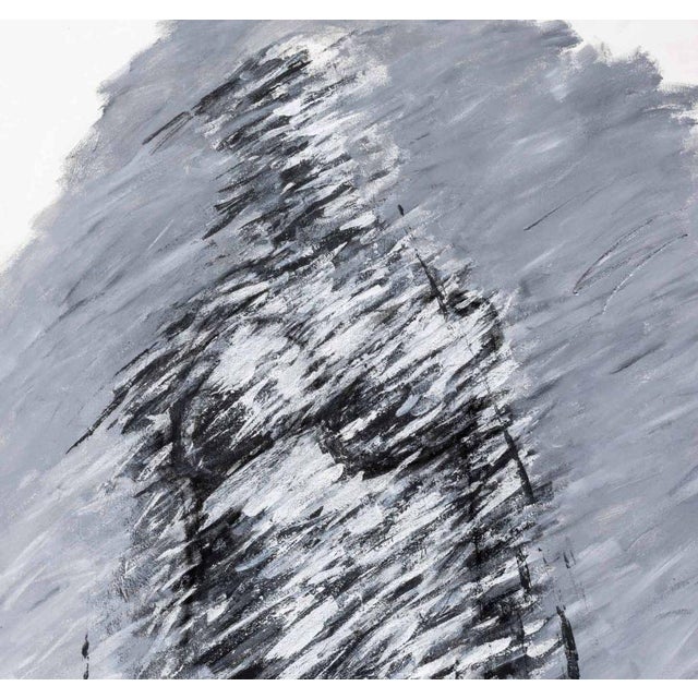 Domenick Capobianco (American, b. 1928), Abstract Figure in Black and White, Oil on Canvas, unsigned, unframed. 61.25" H x...