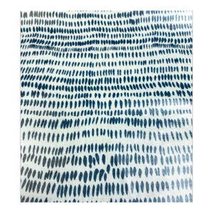 Laminated Rebecca Atwood Dashes Navy Blue Abstract Belgian Linen Upholstery Fabric