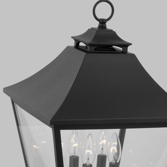 Visual Comfort Sean Lavin by Visual Comfort Studio Galena 4-Light Outdoor Large Post Lantern in Textured Black For Sale - Image 4 of 5