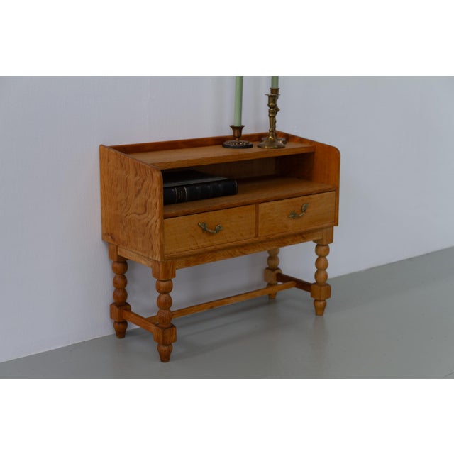 Brutalist Danish Oak Bedside Table, 1970s For Sale - Image 14 of 18