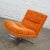 Modern Swivel Slipper Chair Orange Brushed Chenille & 4 Prong Chrome Base For Sale - Image 4 of 13