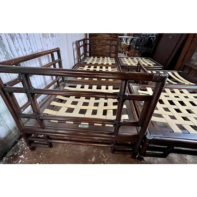 Mid 20th Century Ficks Reed Bamboo Rattan Modular Sectional Corner Chairs Chaise Couch Footstool For Sale - Image 6 of 12