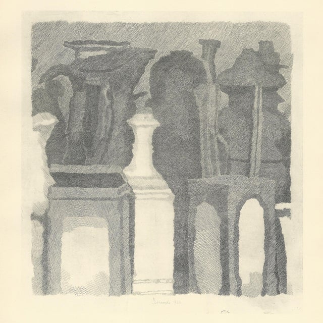 Giorgio Morandi (1890-1964) "Natura Morta a Tratti Sottilissimi" (Still Life with Very Thin Lines) Lithograph on paper...