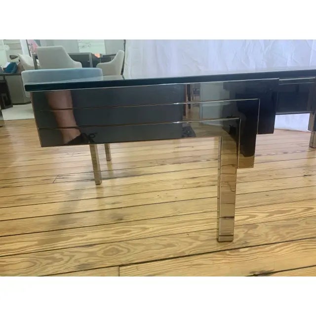 Modern Attributed to Brueton Stainless Steel Cocktail Table For Sale - Image 3 of 4