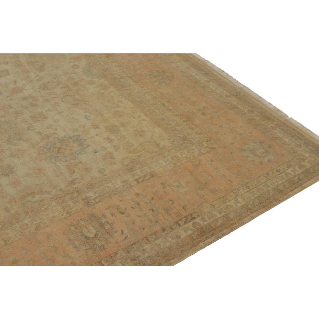 Rug & Kilim Rug & Kilim’s Classic Persian Style Rug in Beige-Brown With Pink Floral Patterns For Sale - Image 4 of 7