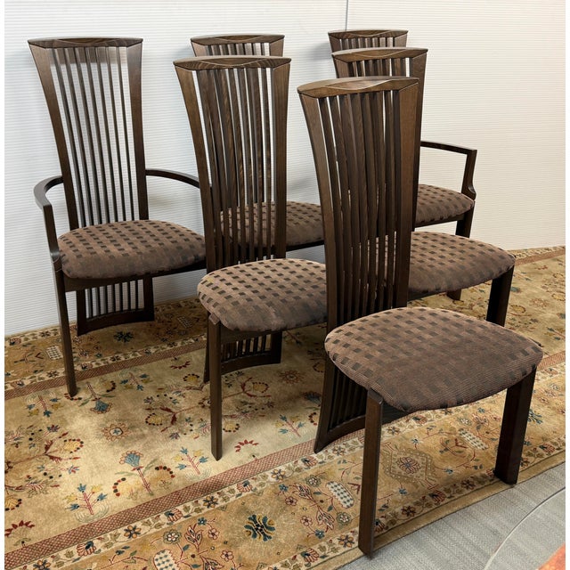 Wood Pietro Costantini Vintage Italian Modern High-Back Dining Chairs, Set of Six For Sale - Image 7 of 12