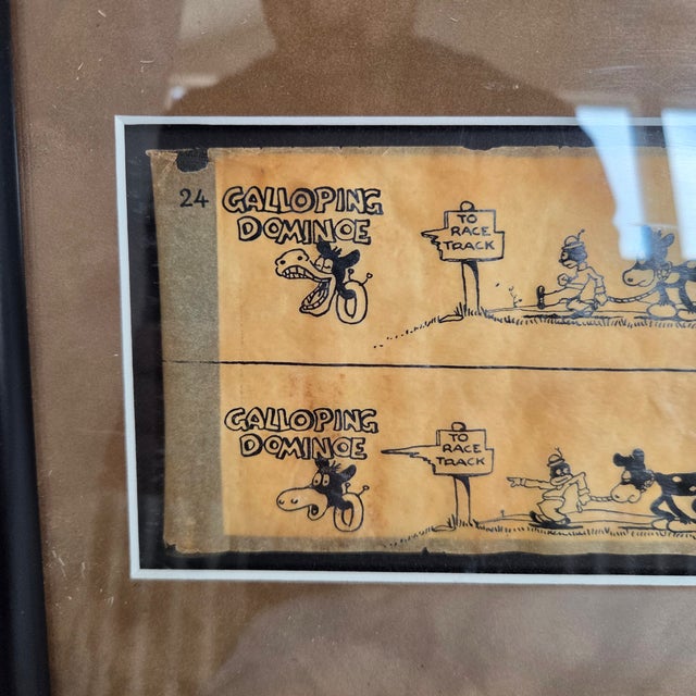American 1933 Framed Nic "Galloping Dominoe" Projector Film Black Americana Cartoon Strip For Sale - Image 3 of 10