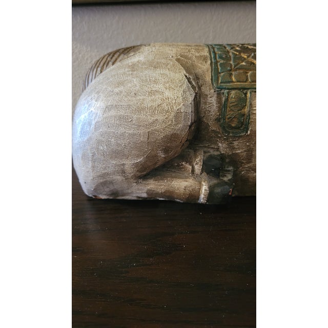 Mid 20th Century Vintage Carved Deer Wooden Sculpture For Sale - Image 5 of 12