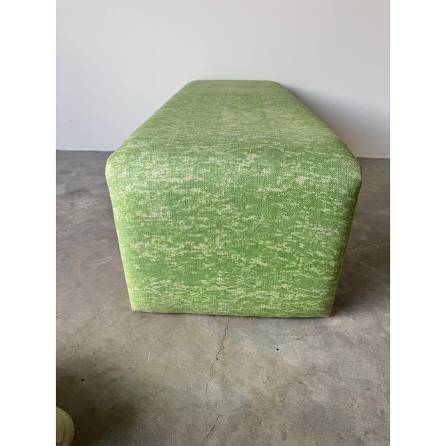 Postmodern 70s Postmodern Vladimir Kagan Style Upholstered Waterfall Bench/ Sold For Sale - Image 3 of 12