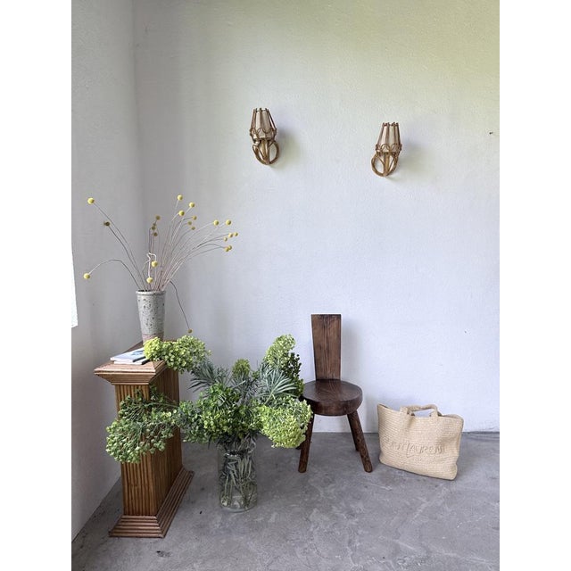 Rattan Wall Sconces by Louis Sognot, 1960, Set of 2 For Sale - Image 3 of 18