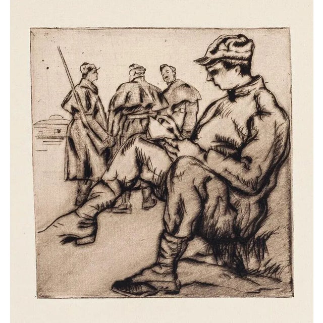 Anselmo Bucci, Front Italien, Etching on Paper, 1918 For Sale - Image 3 of 3