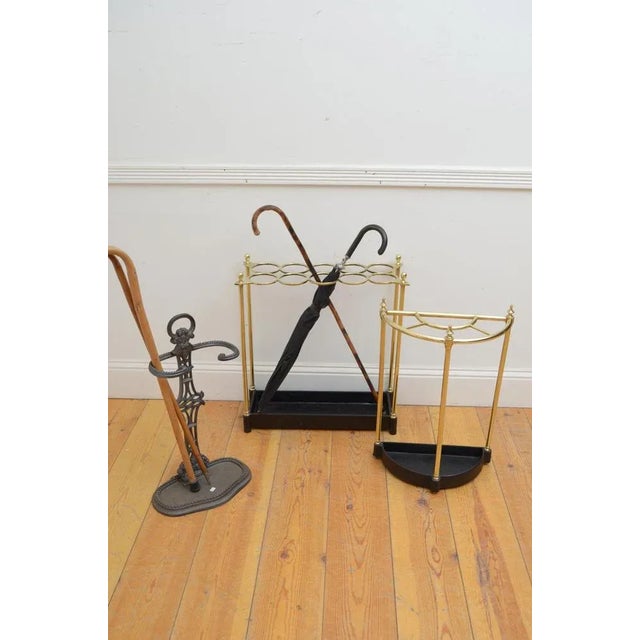 Metal English Victorian Brass Umbrella Stand, 1890s For Sale - Image 7 of 8