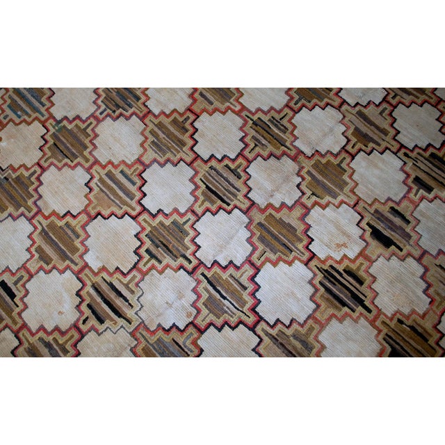 Late 19th Century 1880s, Handmade Antique American Hooked Rug 5.10' X 7.9' For Sale - Image 5 of 8