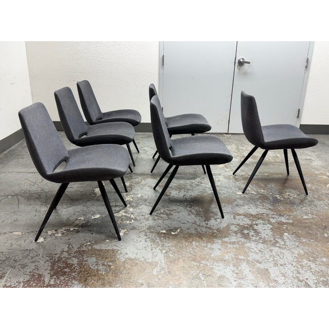 Control Brand Modern Felt Dining Chairs, Set of Six For Sale - Image 4 of 12