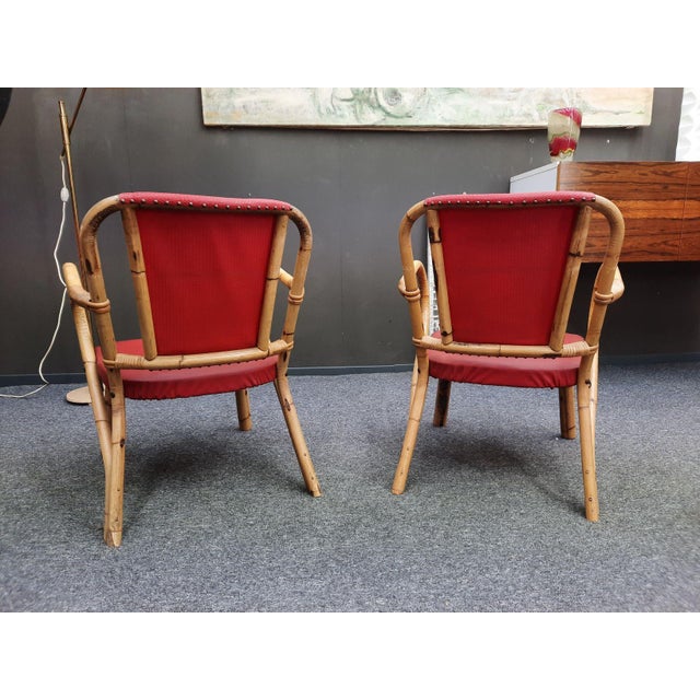 Wood Mid-Century Bamboo Seating Set, 1950s, Set of 3 For Sale - Image 7 of 16