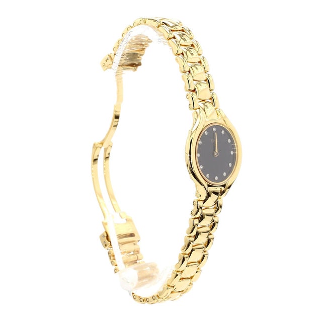 Ebel Beluga 24.5mm 18k Gold Black Diamond Dial Watch For Sale - Image 10 of 10