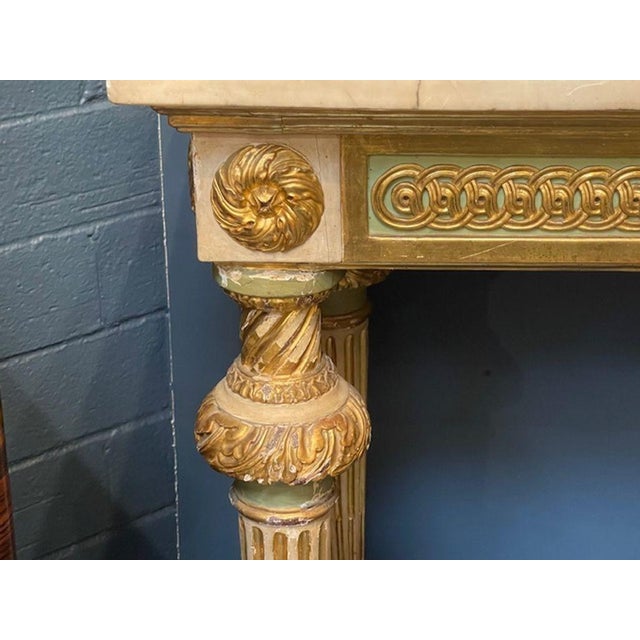 Wood 18th C Italian Neoclassical Parcel Gilt Console For Sale - Image 7 of 9