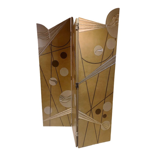 Art Deco Revival Post Modern Room Divider Screen For Sale
