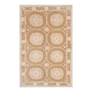 1960s Neutral Pink Samarkand Uzbekistan Suzani For Sale