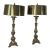 Antique Palatial Baroque Style Brass Lamps With Brass Shades - a Pair For Sale