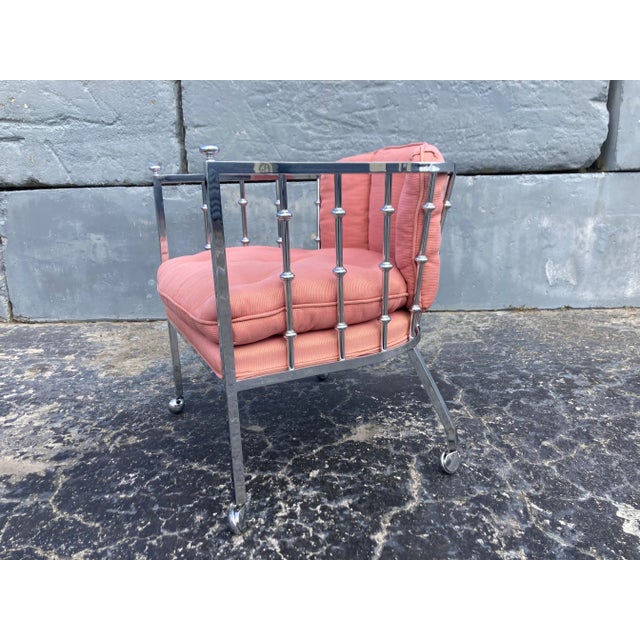 Mid-Century Modern Mid Century Modern Chrome Barrel Lounge Chair, 1970s For Sale - Image 3 of 12