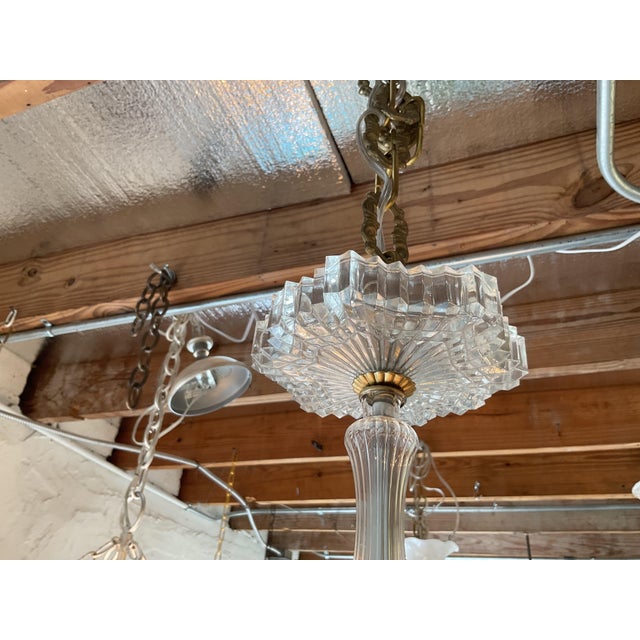 Vintage Art Deco Glass Starburst Pendant For Sale In West Palm - Image 6 of 15