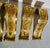 A set of 3 pairs, or 6 pieces of Napoleon III Curtian gilt bronze hold-back window curtain stays. Greek key and mesh...