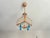 Vintage French Empire Brass & Crystal Pendant Light With Aqua Blue Drops - Pair Restored For Sale - Image 15 of 18