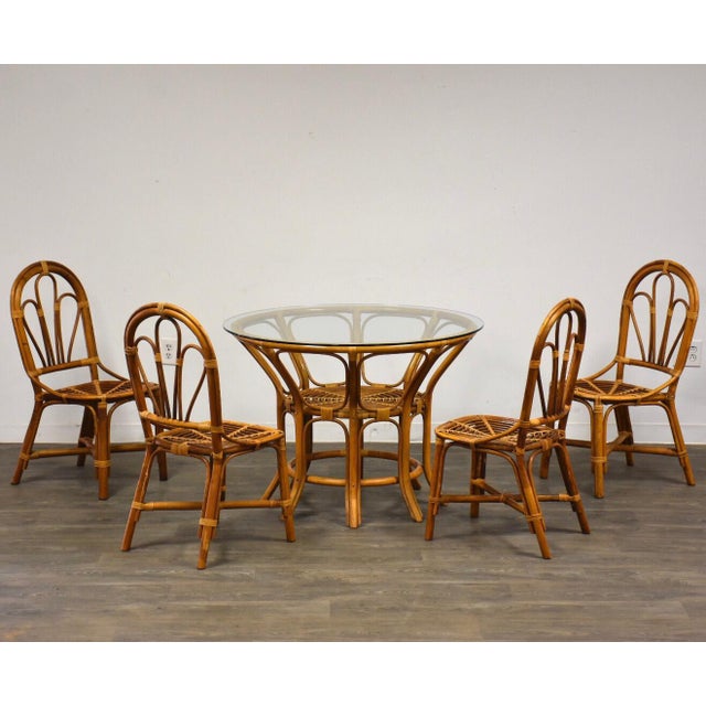 Vintage Bamboo Dining Room Table Chairs Chairish