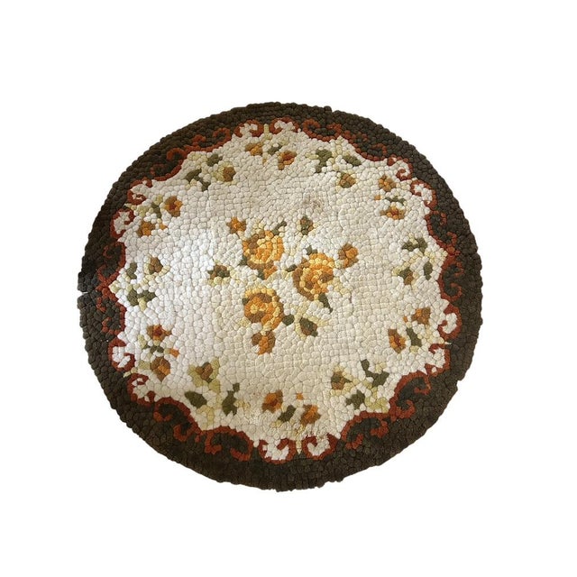 Round Wool Rug, 1970s For Sale - Image 11 of 12