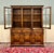 Wood Antique English Large Bookcase Cupboard Cabinet Triple Door Glass Oak C. 1930s For Sale - Image 7 of 18