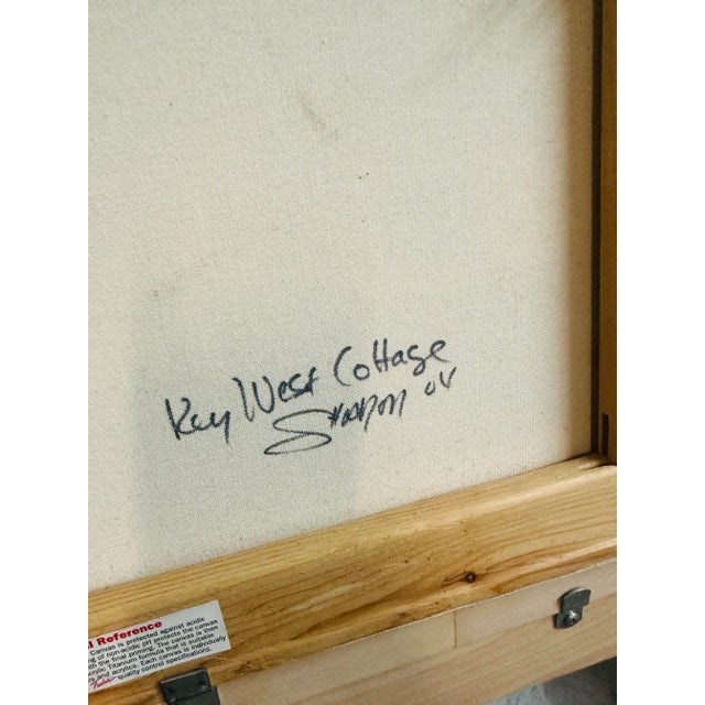 Vintage Coastal Key West Cottage Painting For Sale - Image 4 of 6