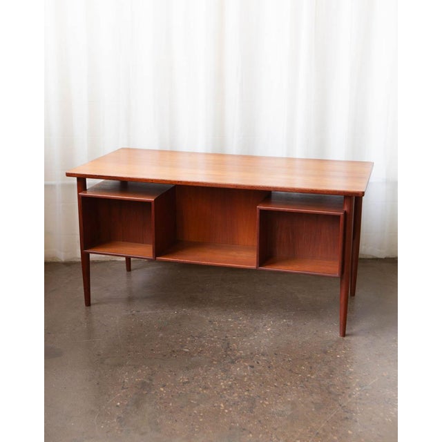 H.P. Hansen Attributed Hp Hansen Danish Modern Teak Writing Desk, 1960s For Sale - Image 4 of 14