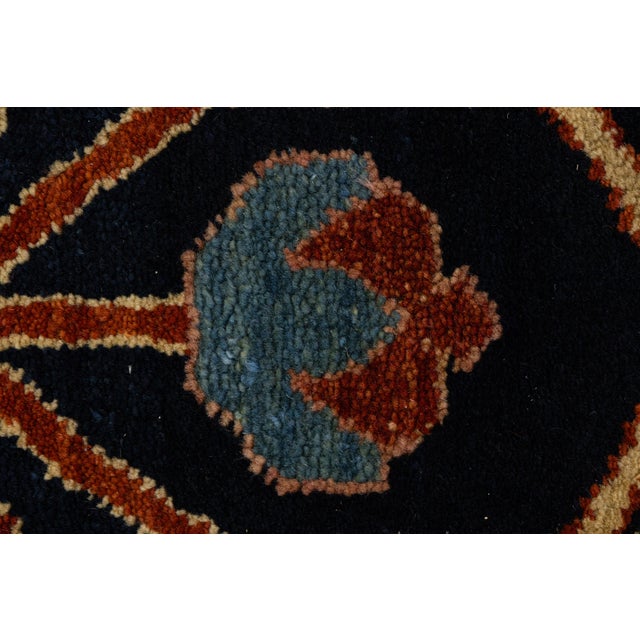 16x25 Modern Bidjar Style Navy Blue & Rust Wool Area Rug Geometric Lattice For Sale - Image 13 of 13