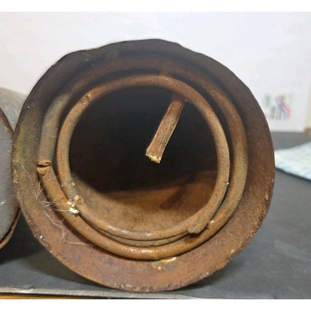 2 Vintage MCM Arts and Crafts Hammered Copper Candlestick Candle Holder Tall 20" For Sale - Image 9 of 10