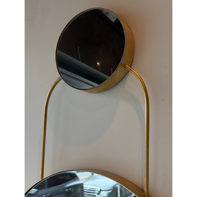 Contemporary Metal Gold Wall Mirror For Sale - Image 3 of 4