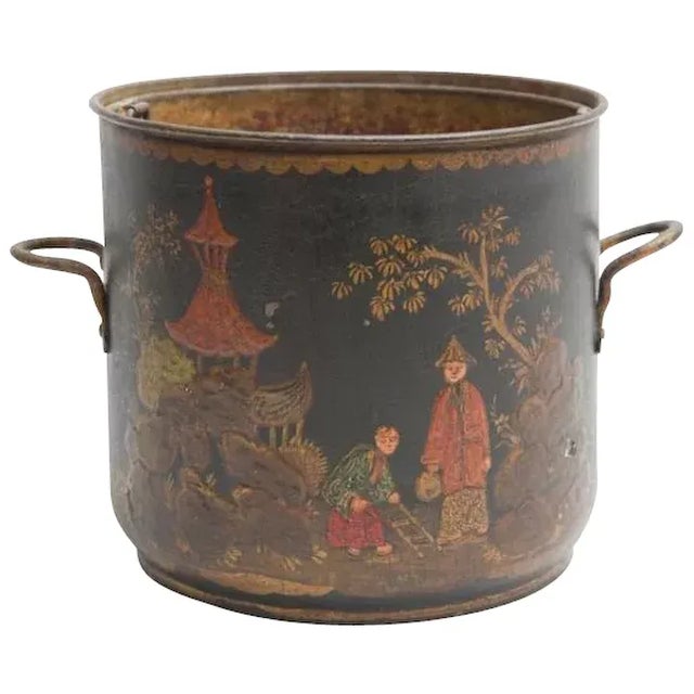 French Louis XV Tole Peinte Cache Pot Plant For Sale - Image 11 of 11