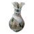 1980s Murano Style Aventurine Art Glass Vase With Applied Rigaree For Sale