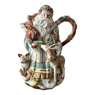 Enchanted Holiday by Fitz and Floyd Santa Teapot For Sale
