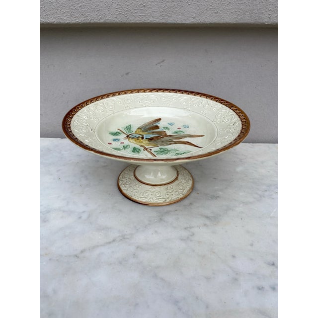 Rustic German Majolica Bird Cake Stand Circa 1890 For Sale - Image 3 of 5