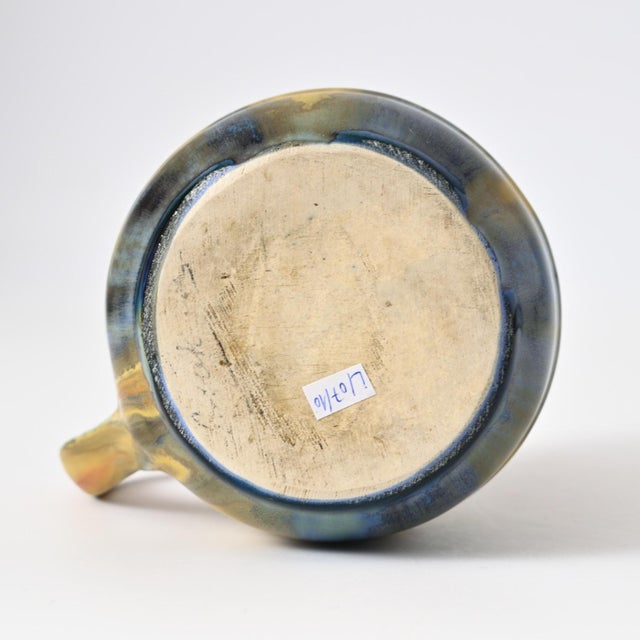 Blue French Drip Glaze Jug from Gilbert Metenier, 1920s For Sale - Image 8 of 11