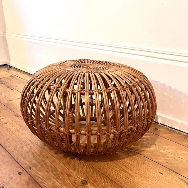 Small Bamboo Lobster Ottoman by Franco Albini For Sale - Image 6 of 8