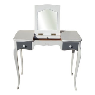 Small White and Gray Dressing Table For Sale
