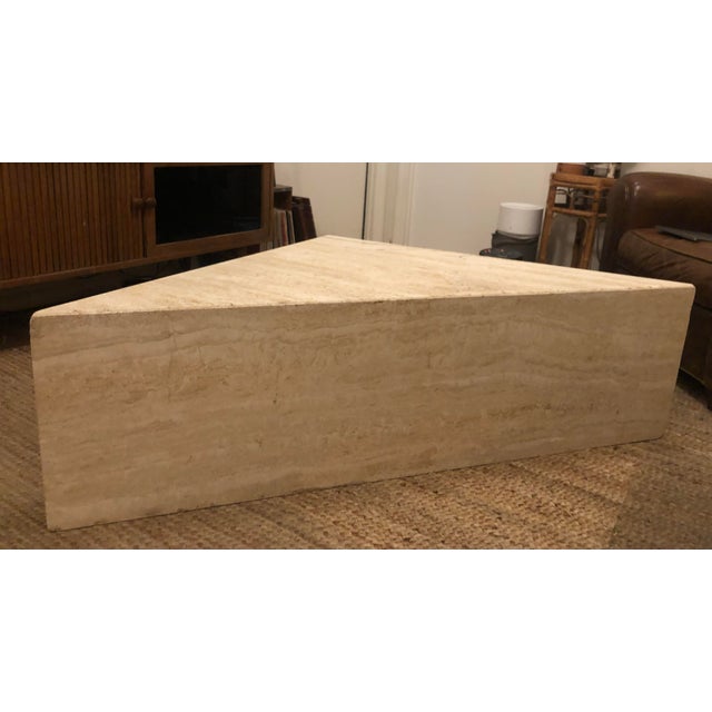 Midcentury Travertine Coffee Table Good condition with the exception of a couple of dings.