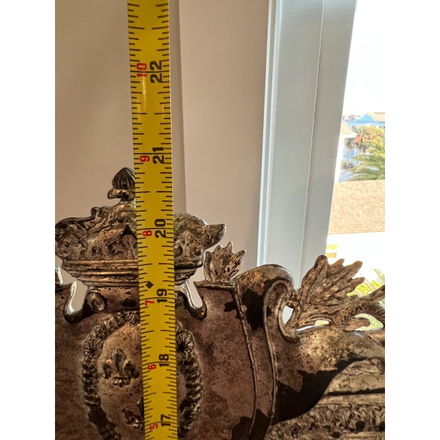Antique Louis XIV Style Silver Plated Mirror For Sale In Jacksonville, FL - Image 6 of 11