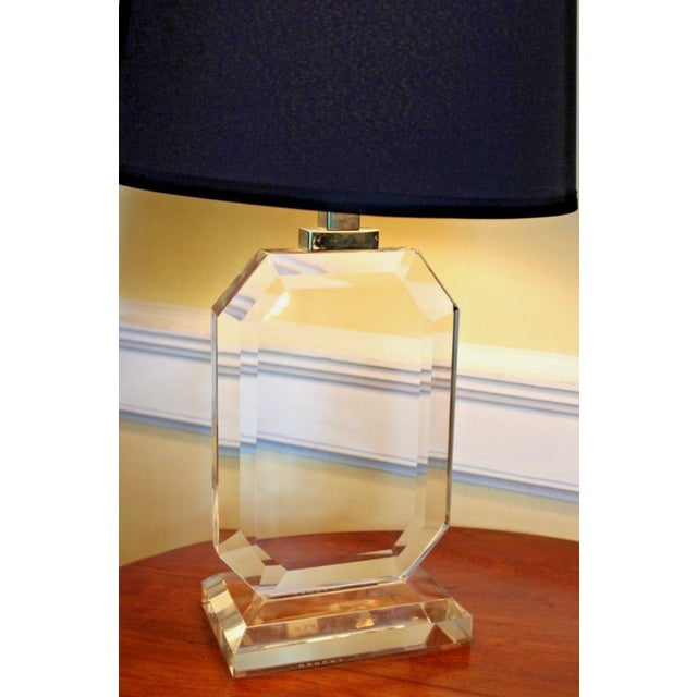 2000 - 2009 Vintage Ralph Lauren Bevelled Edge Glass Table Lamp For Sale - Image 5 of 14