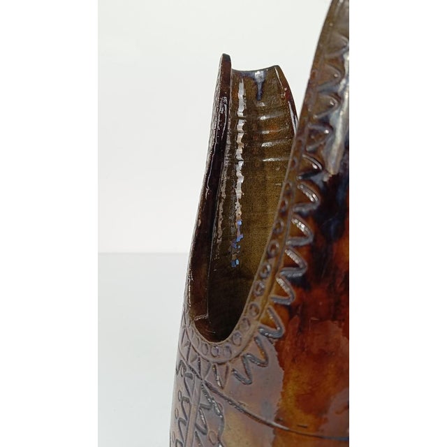 Mid 20th Century Italian Primitive Style Ceramic Jug or Vase by Urbano Fontana, 1970s For Sale - Image 13 of 18