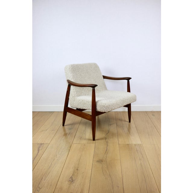 Vintage GFM 300-202 Armchair in Beige Cream Bouclé Lamb from J. Kedziorek, 1970s For Sale - Image 16 of 16