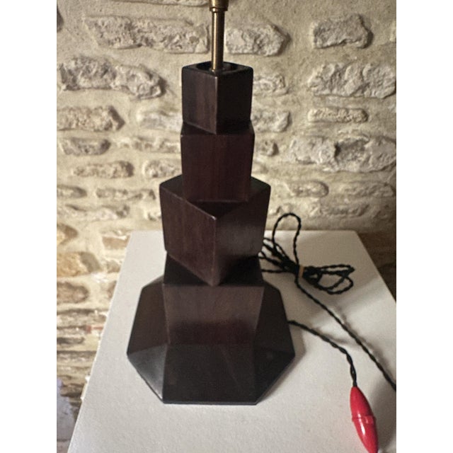 Vintage Art Deco Cubist Table Lamp, 1930 For Sale - Image 3 of 15